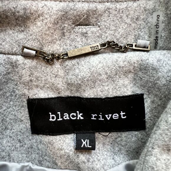 Black Rivet Wool Blend Grey Pea Coat Women's-Size XL - Picture 4 of 9